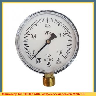 Манометр МТ 100 0,6 МПа трубная резьба 1/2"