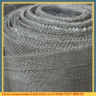 Сетка нихромовая 1,2х1,2х0,4 мм Х20Н80 ТУ 14-4-507-99